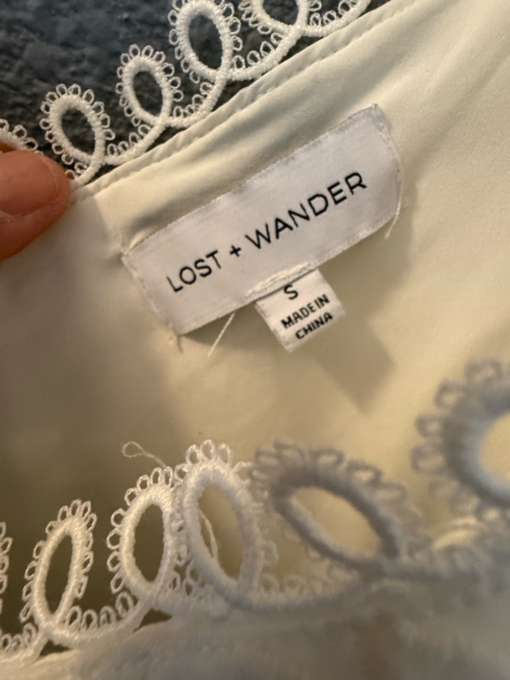 Lost + Wander One-Shoulder White Floral Lace Midi Dress - Picture 4 of 4